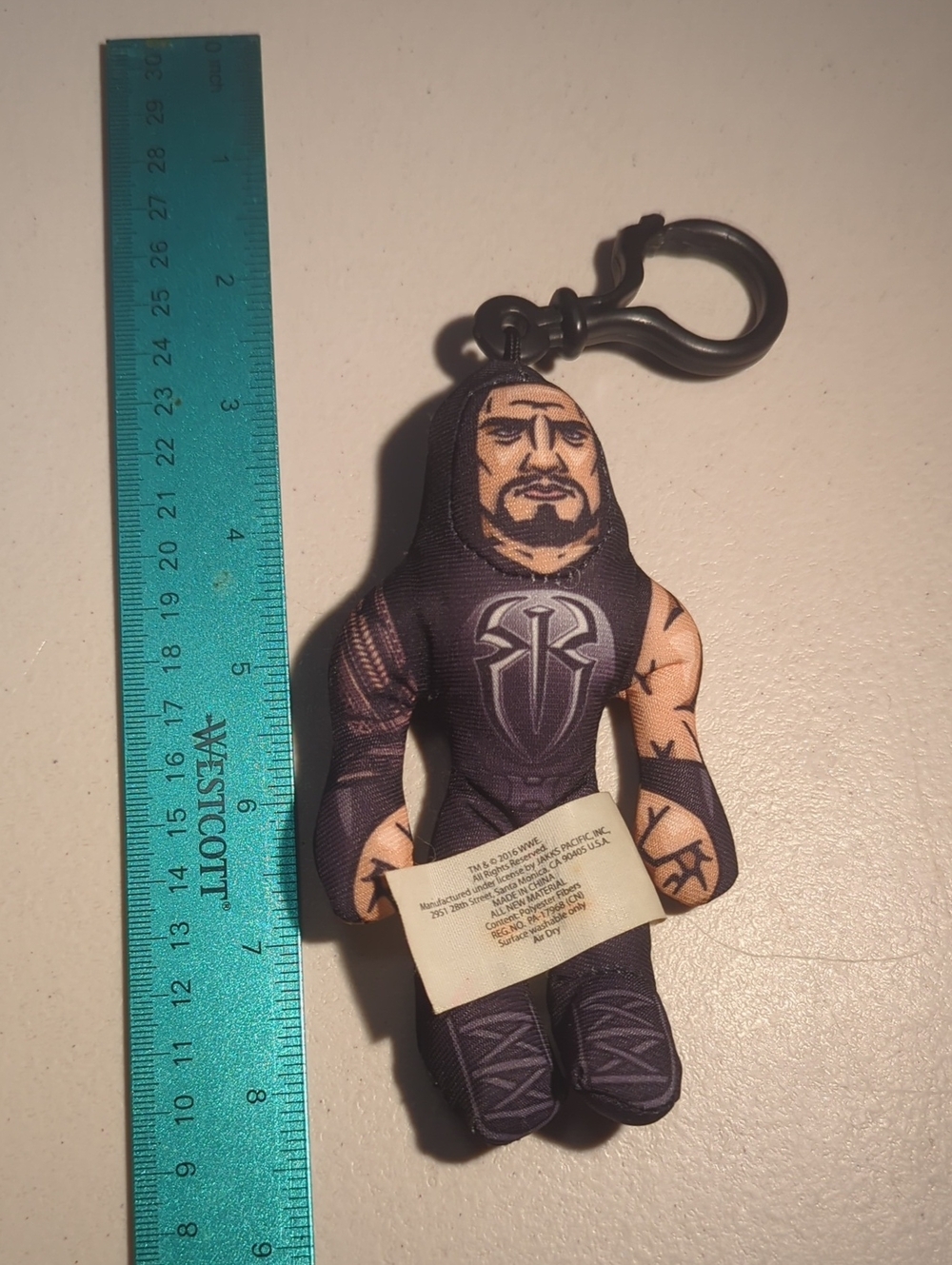 Wrestler Keychain Plush in Black and Tan
